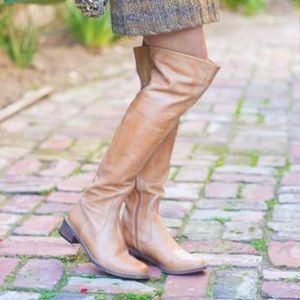 Duo Boots Edra over knee Leather Tan 11 WIDE CALF